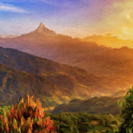 Sunrise over Himalaya mountains by Miroslav Liska