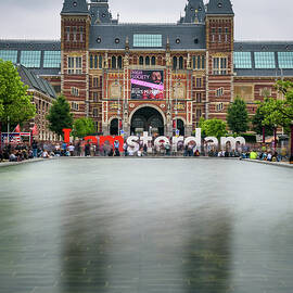 The Rijksmuseum with the words I amsterdam by Miroslav Liska