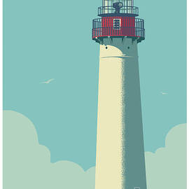 Cape May Poster - Vintage Travel Lighthouse  by Jim Zahniser