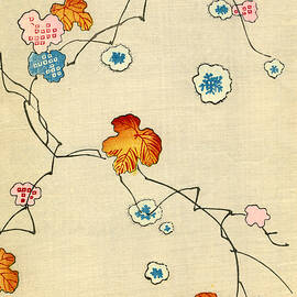 Woodblock Print of Fall Leaves by Japanese School