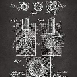 1902 Golf Ball Patent Artwork - Gray by Nikki Marie Smith