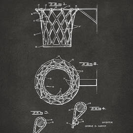 1951 Basketball Net Patent Artwork - Gray by Nikki Marie Smith