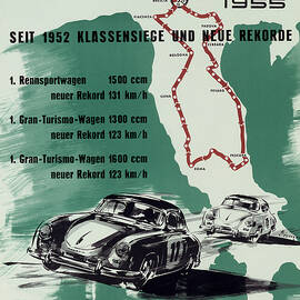 1955 Mille Miglia Porsche Poster by Georgia Clare