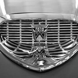1958 ford fairlane sunliner intake bw by Flees Photos