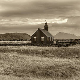 Black wooden church of Budir in Iceland by Miroslav Liska