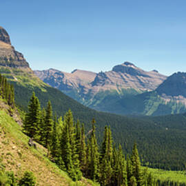 Going to the Sun Road with panoramic view of Glacier National Park by Miroslav Liska
