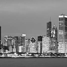 2010 Chicago Skyline Black and White by Donald Schwartz