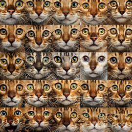 25 Different Bengal Cat faces by Sergei Taran