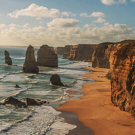 Sunset over The Twelve Apostles  in Victoria, Australia by Miroslav Liska