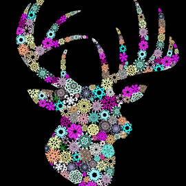 reindeer design by snowflakes by Setsiri Silapasuwanchai