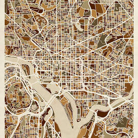 Washington DC Street Map by Michael Tompsett