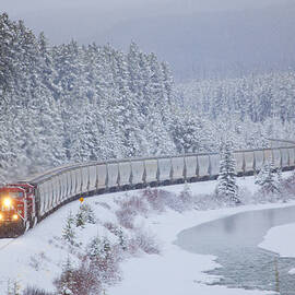 A Canadian Pacific Train Travels Along by Chris Bolin