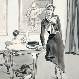 A Model Wearing Designer Clothing by Carl Oscar August Erickson