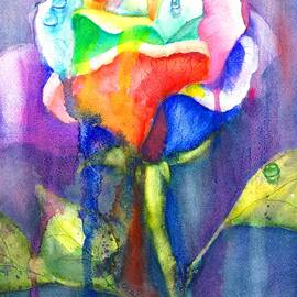 A Painted Rose in the Rain by Carlin Blahnik CarlinArtWatercolor