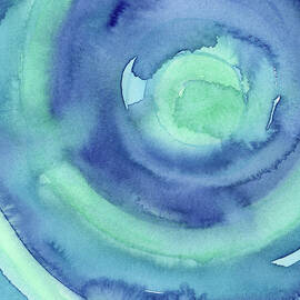 Abstract Watercolor Aqua Blues by Olga Shvartsur