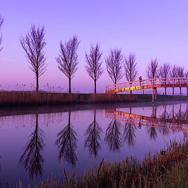 Alone on a Canal Bridge by Sue Leonard