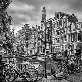 AMSTERDAM Flower Canal black and white by Melanie Viola