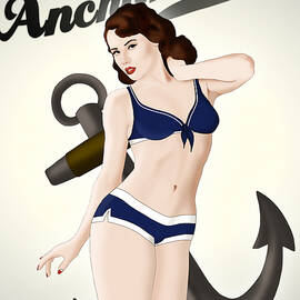 Anchors Aweigh - Classic Pin Up by Nicklas Gustafsson