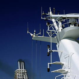 Antennas and chimneys on a large ferry by Sami Sarkis Photography