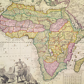 Antique Map of Africa by Pieter Schenk