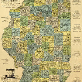 Antique map of Indianapolis by the Parry mfg company - Historical map by Studio Grafiikka