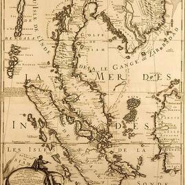 Antique Map of South East Asia by French School