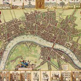 Antique Maps - Old Cartographic maps - Antique Map of London by Studio Grafiikka