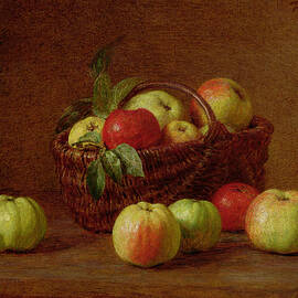 Apples in a Basket and on a Table by Henri Fantin-Latour