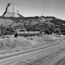Approaching Devils Tower - Black And White by Adam Jewell