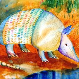 Armadillo Reflections by Carlin Blahnik CarlinArtWatercolor