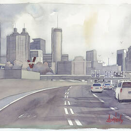 Atlanta Skyline Grey Southward by Scott Serafy