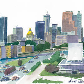 Atlanta Skyline with State Capitol by Scott Serafy