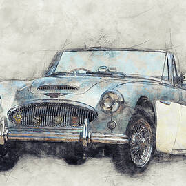 Austin-Healey 3000 1 - British Sports Car - 1959 - Automotive Art - Car Posters by Studio Grafiikka
