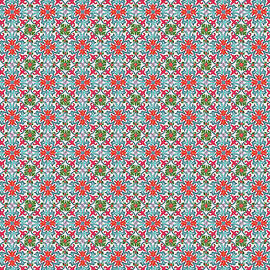 Azulejo Floral Pattern - 11 by AM FineArtPrints