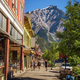 Banff main shopping street in Banff, Alberta by Miroslav Liska