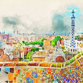Barcelona, Parc Guell - 04 by AM FineArtPrints