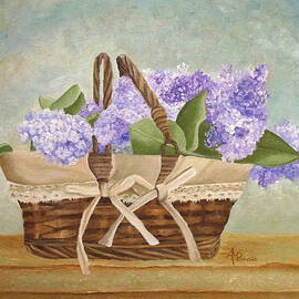 Basket Of Lilacs by Angeles M Pomata