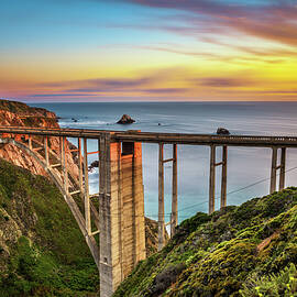 Bixby Bridge and Pacific Coast Highway at sunset by Miroslav Liska