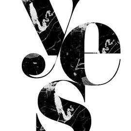 Black marble YES art by Natalie