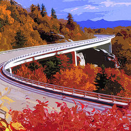 Blue Ridge Parkway in Autumn by AM FineArtPrints