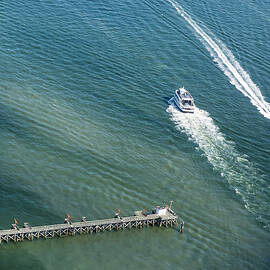 Boats and jetty - Boston Harbor by Steven Ralser