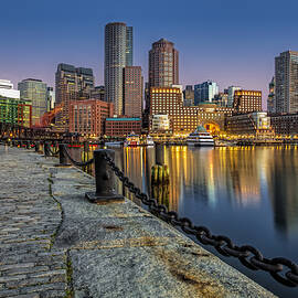 Boston Skyline Dawn by Susan Candelario