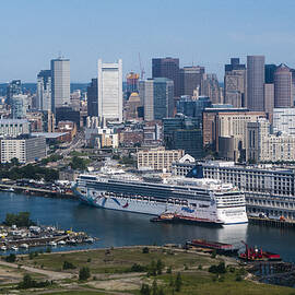 Boston Skyline with Ocean Liner by Steven Ralser