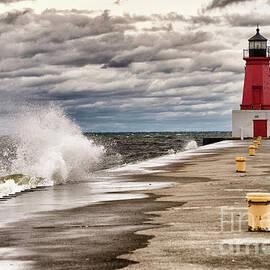 Brisk Afternoon At Menominee Harbor by Duluth To Door County Photography