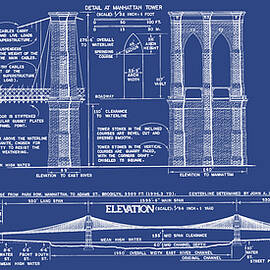 Brooklyn Bridge - Elevations - NY - circa 1870