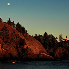 Cape Disappointment Moonrise by Mary Jo Allen