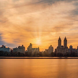 Central Park Lake NYC Skyline by Susan Candelario
