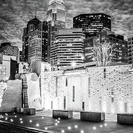 Charlotte Cityscape at Night Black and White Photo by Paul Velgos
