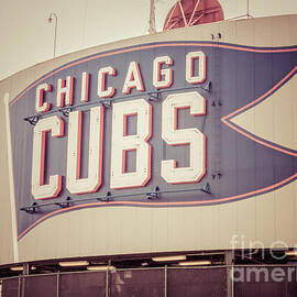 Chicago Cubs Sign Vintage Picture by Paul Velgos