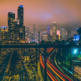 Chicago Night Skyline  by Cory Dewald